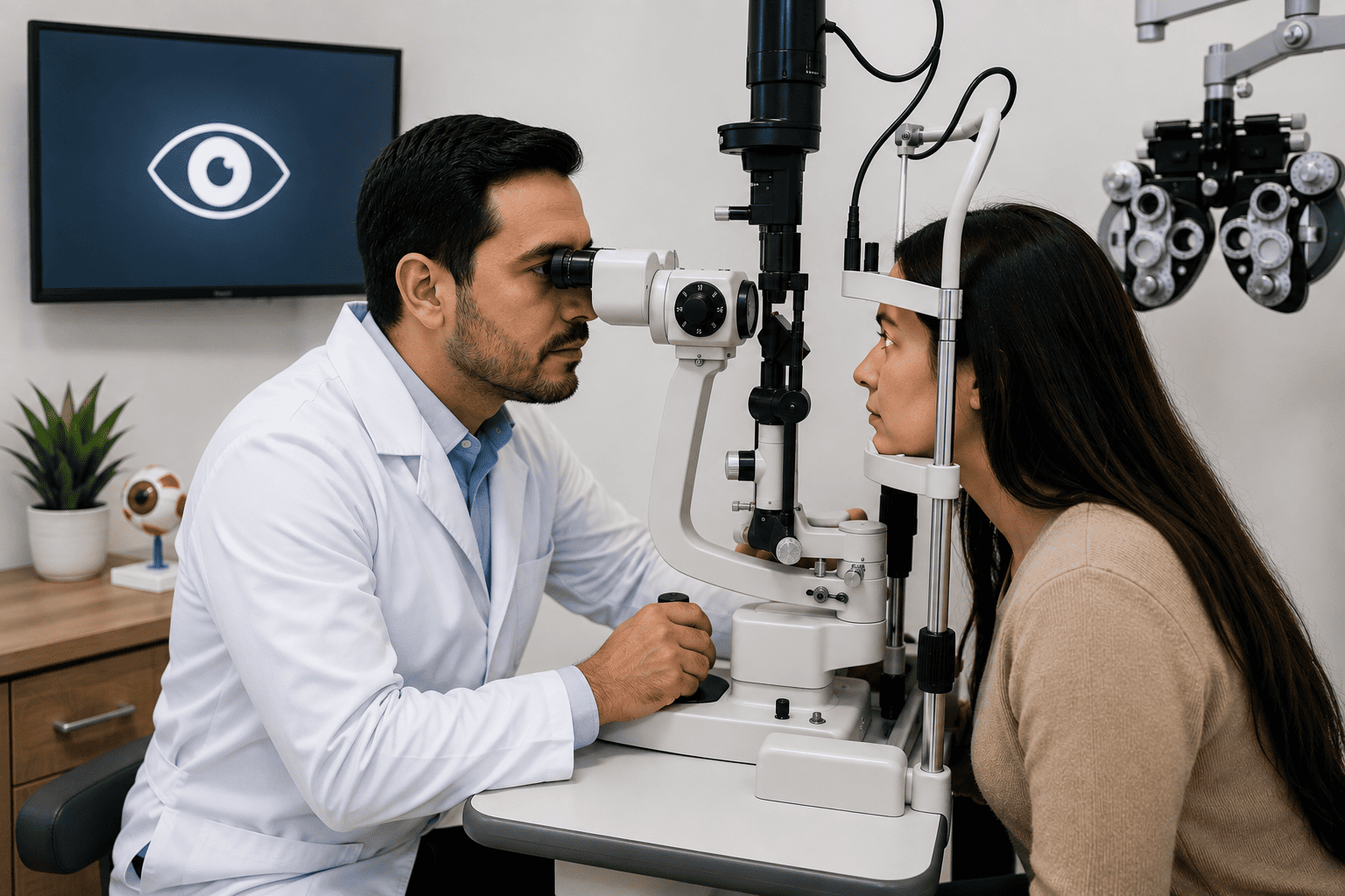 Oftalmólogo en Quetzaltenango realizando examen de salud visual en Centro Visión